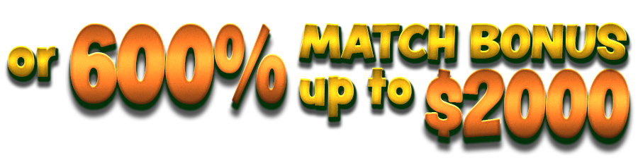 Or 600% Match up to $2000